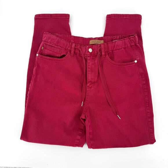 Judy Blue Garment Dyed Scarlet Red Jeans Size 13/31 Preppy Career Comfortable - Picture 6 of 11